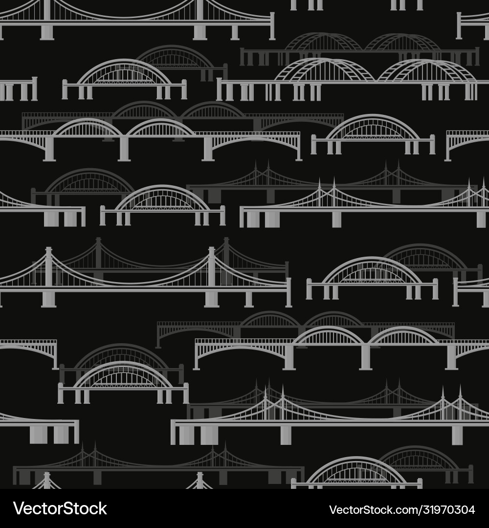 Seamless pattern with different bridges Seamless pattern with different bridges vector image