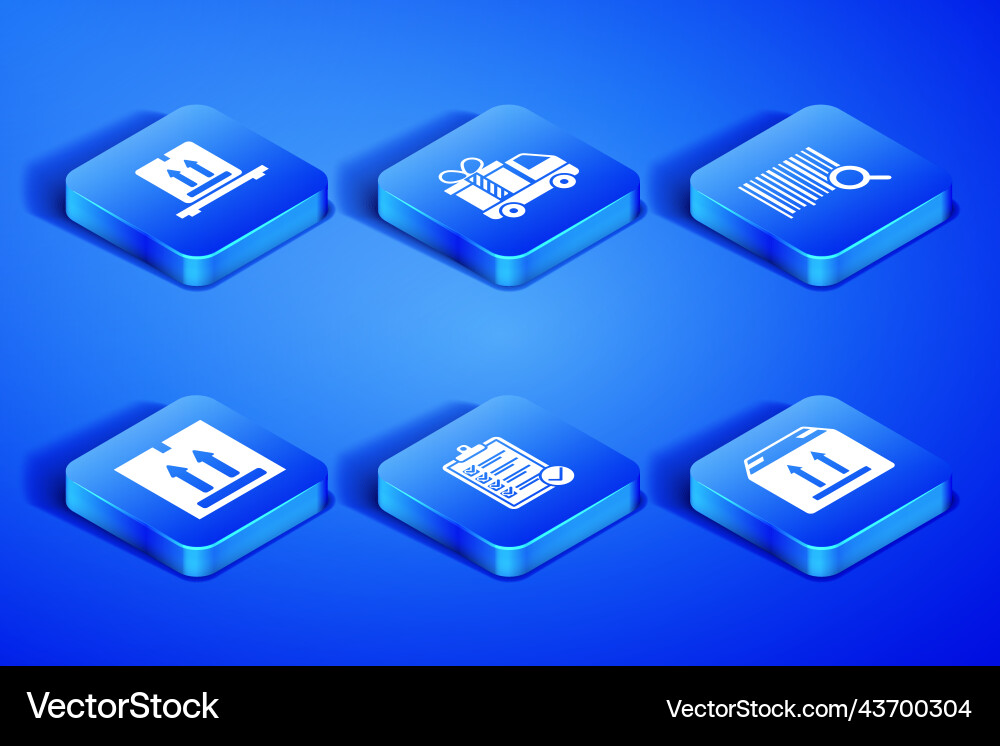 Set cardboard box with traffic boxes on pallet Set cardboard box with traffic boxes on pallet Vector Image
