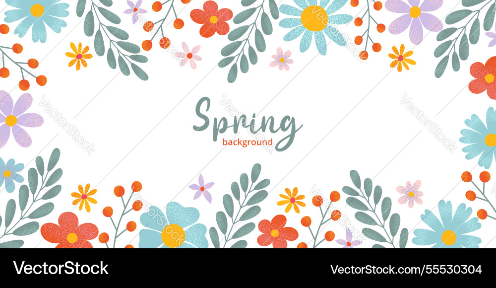 Spring or summer frame decorated hand drawn Spring or summer frame decorated hand drawn Vector Image