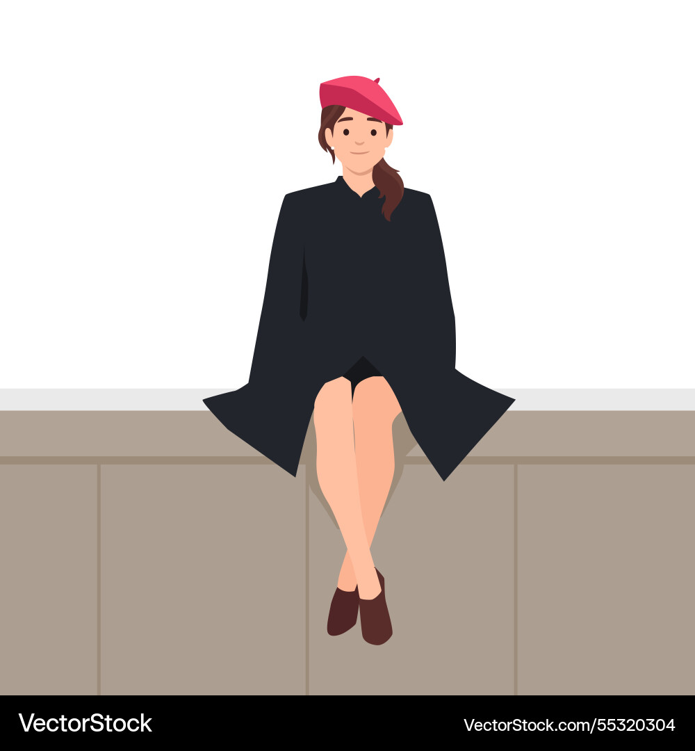 Stylish elegance woman in a beret fashionable Stylish elegance woman in a beret fashionable vector image