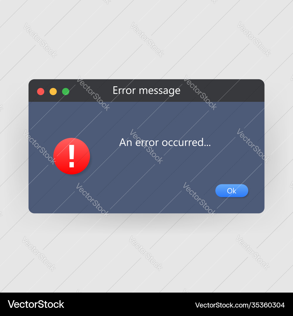 System error icon failure pc interface System error icon failure pc interface vector image