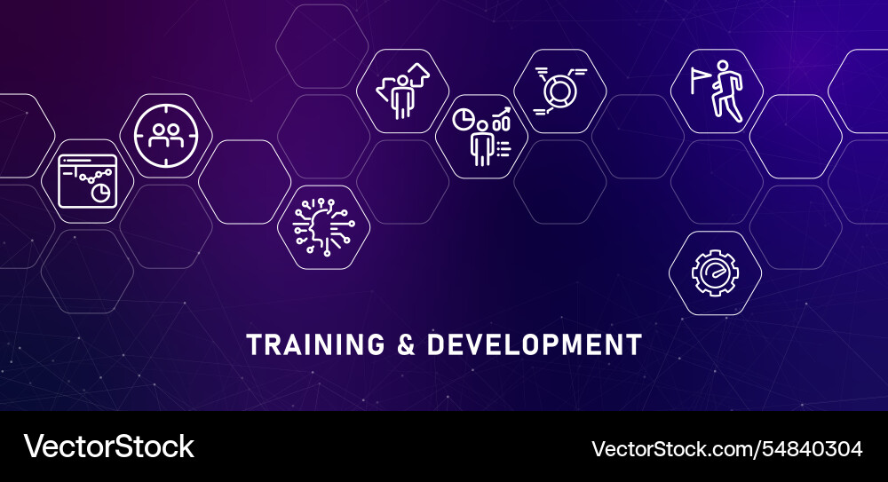Training and development gradient header employee Training and development gradient header employee vector image