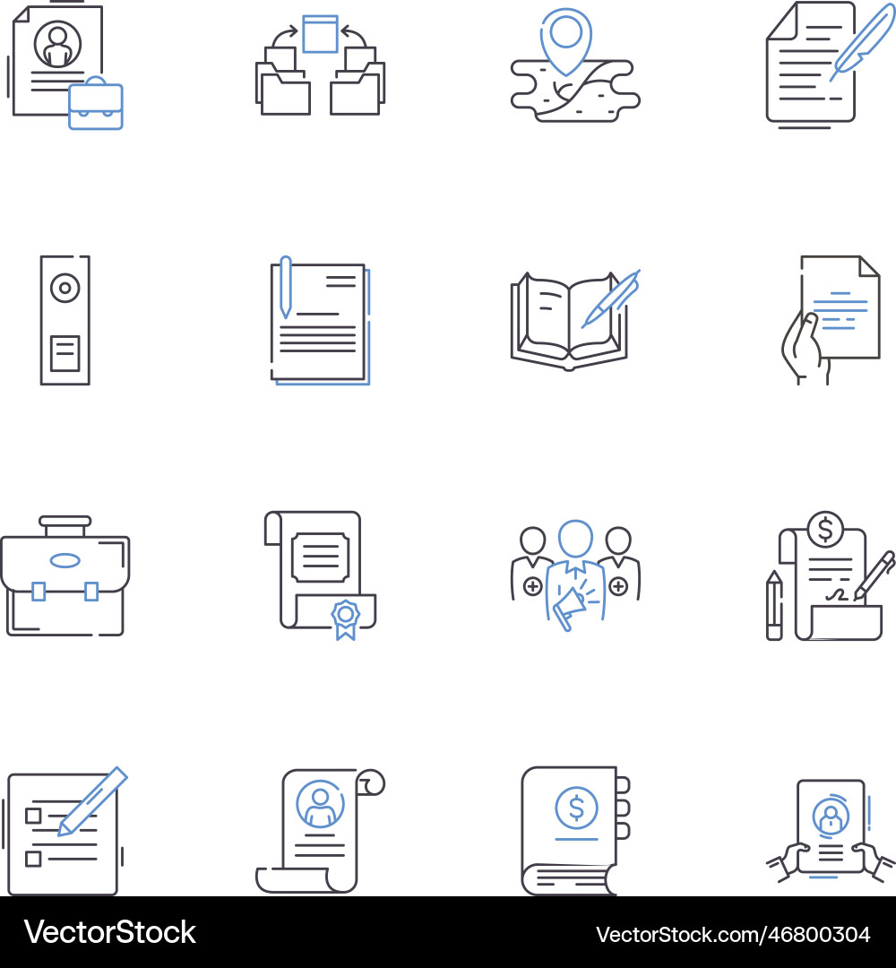 Web surfing line icons collection browsing Web surfing line icons collection browsing vector image
