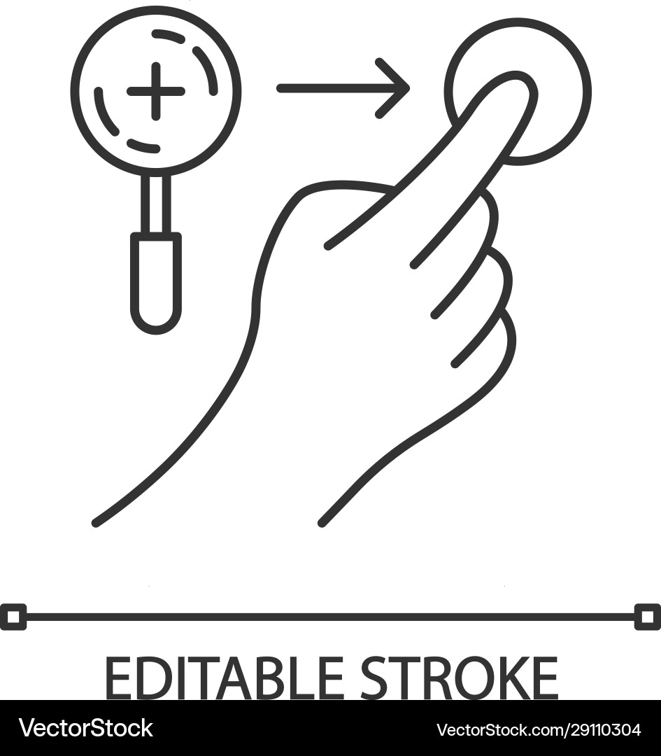 Zoom in horizontal gesture linear icon Zoom in horizontal gesture linear icon vector image