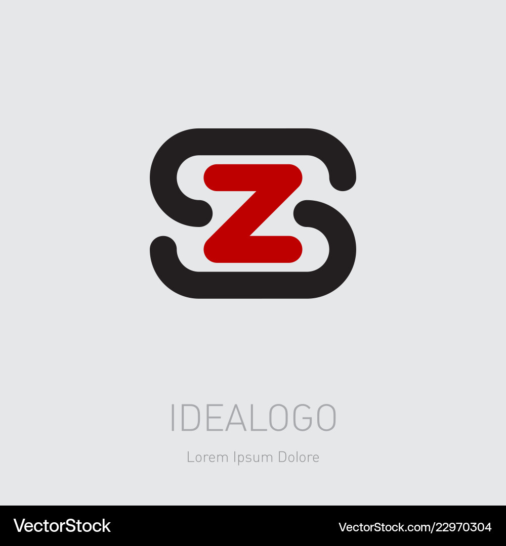 Zs - design element or icon initial monogram vector image