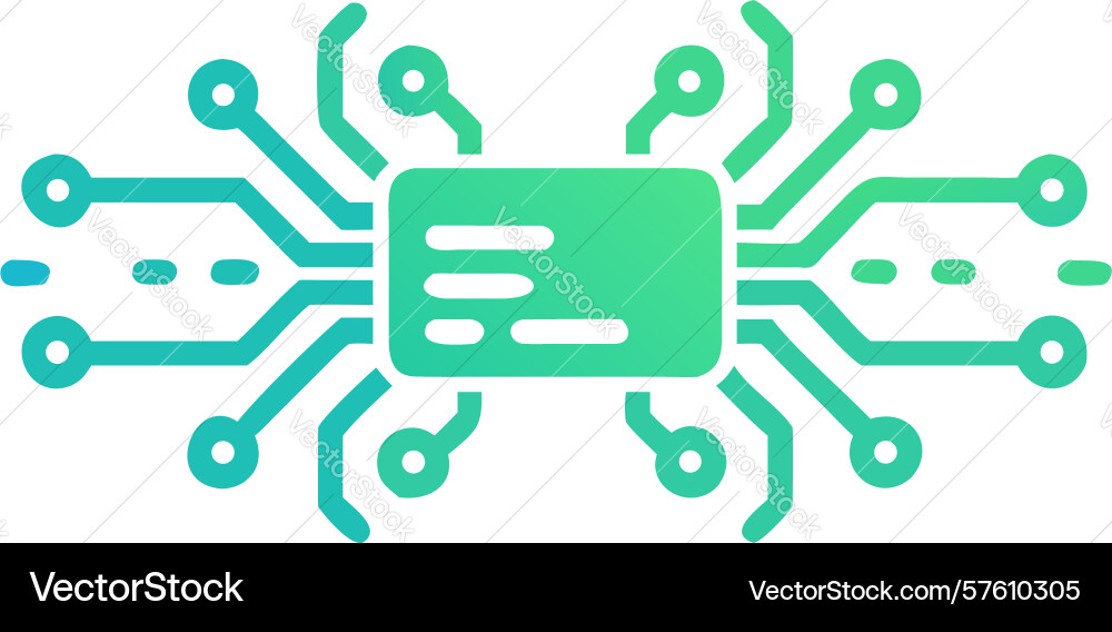Abstract circuit chip icon digital processing Vector Image