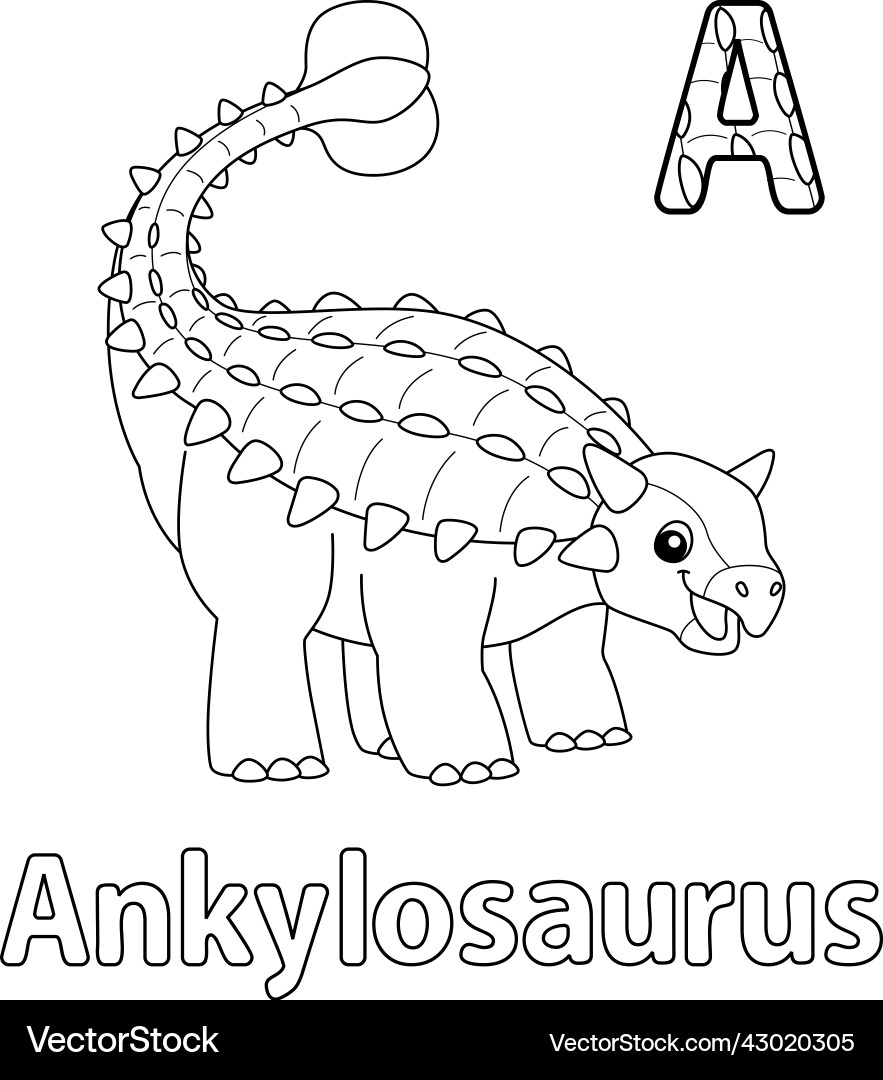 Ankylosaurus alphabet dinosaur abc coloring page Ankylosaurus alphabet dinosaur abc coloring page vector image
