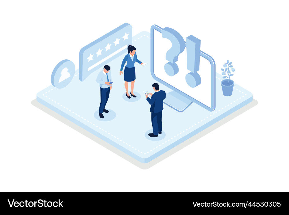 Asking questions and receiving answers customer Asking questions and receiving answers customer vector image