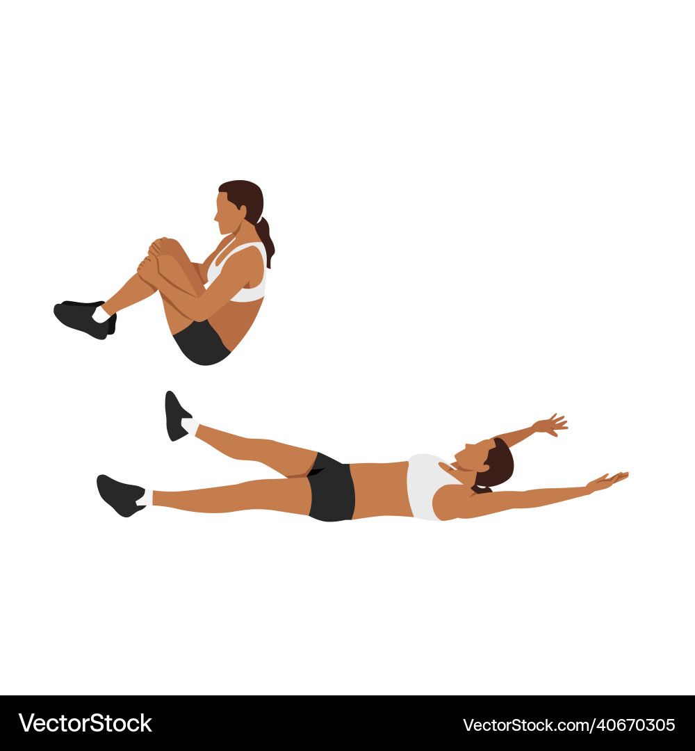 Bent leg jackknife exercise flat Bent leg jackknife exercise flat vector image