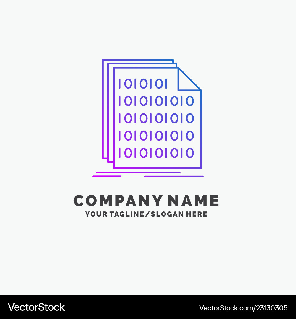 Binary code coding data document purple business Binary code coding data document purple business vector image