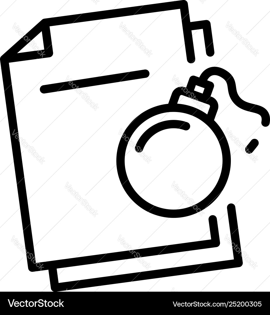 Bomb hacking icon outline style Bomb hacking icon outline style Vector Image