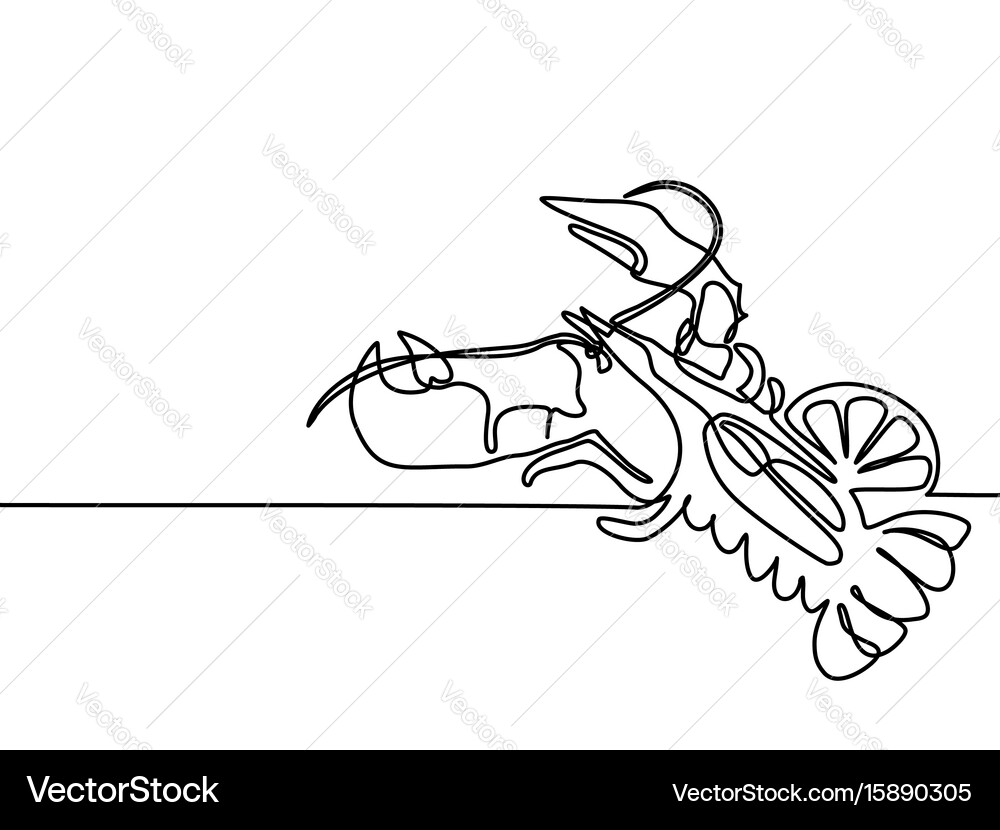 Continuous Line Lobster Drawing Vector Image