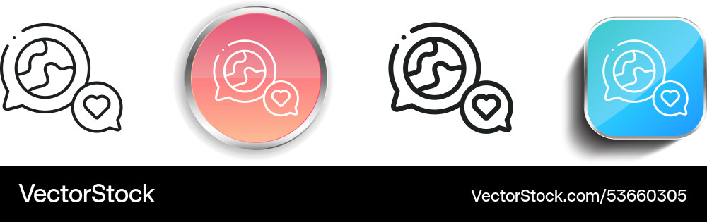 Earth day icon thin linear regular and button Earth day icon thin linear regular and button vector image