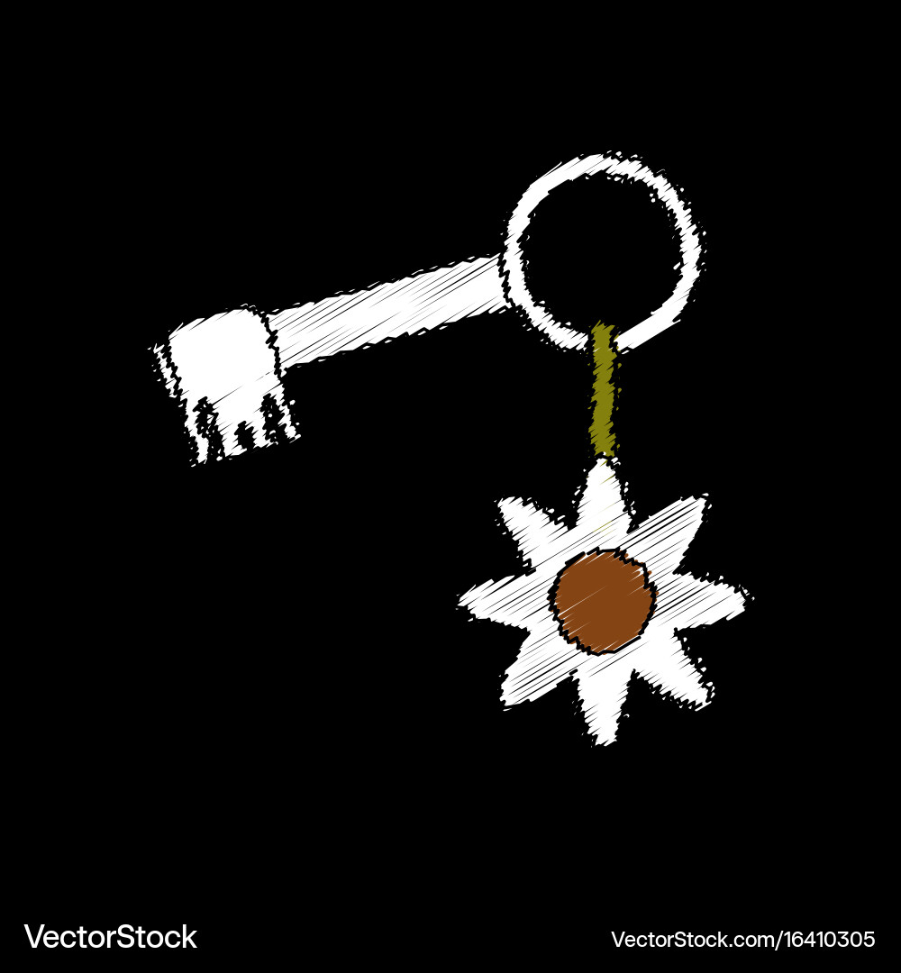 Flat shading style icon key and fob Vector Image