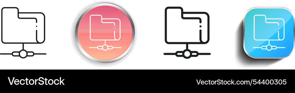 Folder icon thin linear regular and button style vector image
