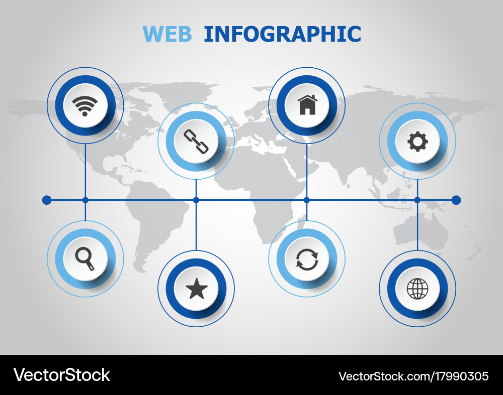 Infographic design with web icons Vector Image