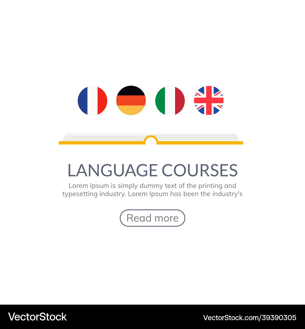 Language learn banner design Language learn banner design vector image