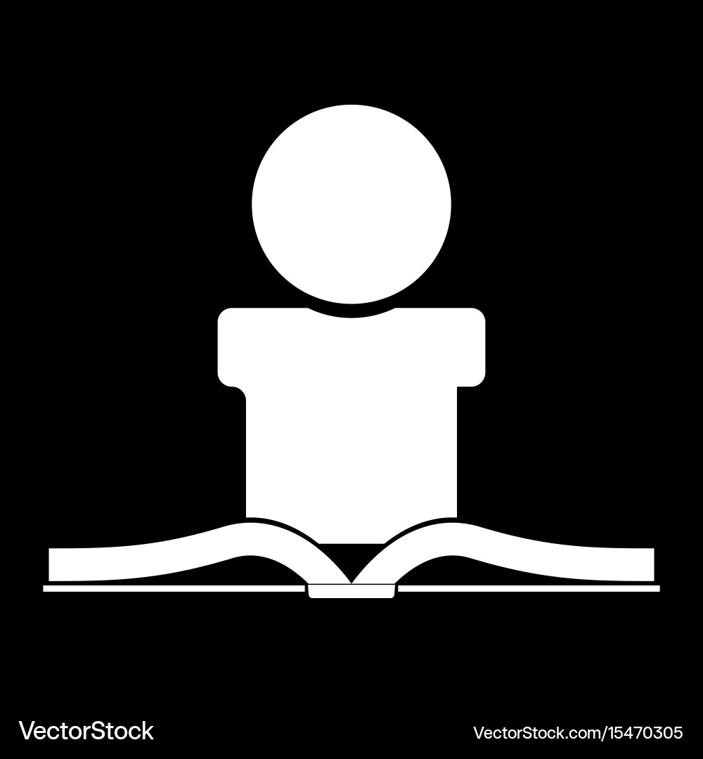 Man reading book it is the white color icon Vector Image