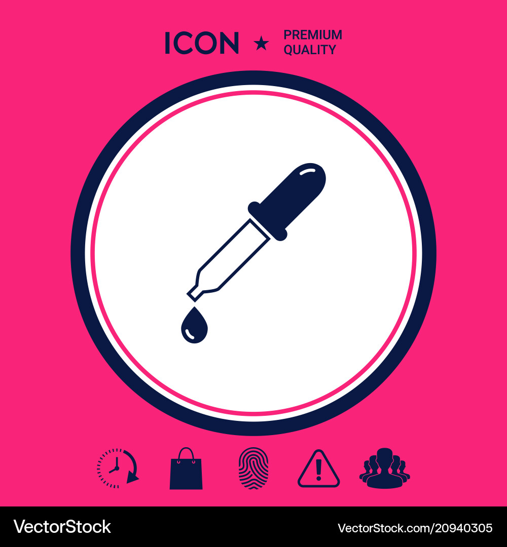 Pipette icon with drop Vector Image