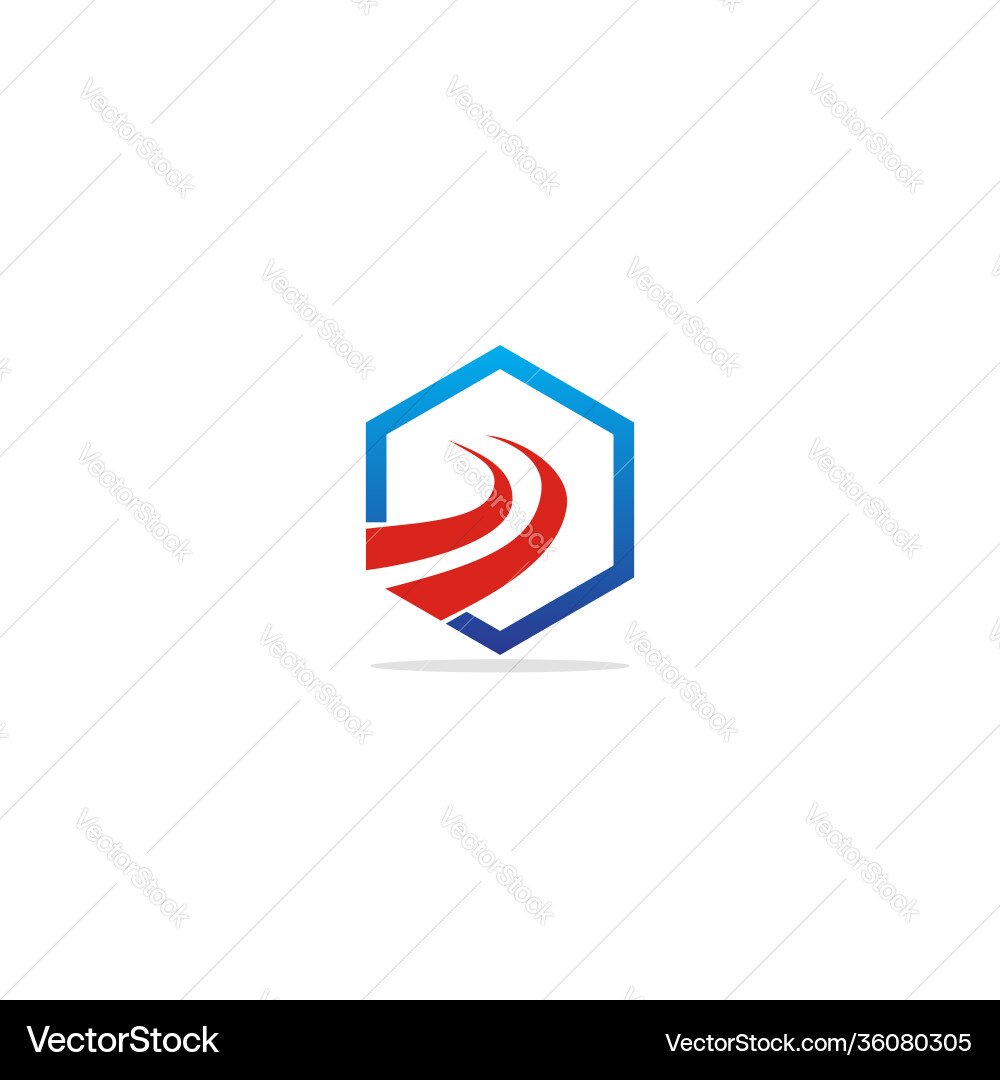 Polygon curve abstract logo Polygon curve abstract logo vector image