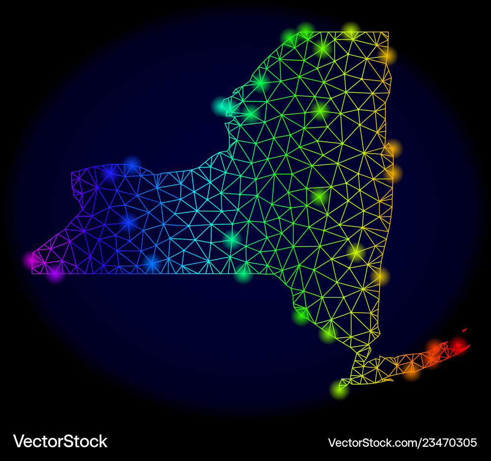Polygonal wire frame spectrum mesh map Polygonal wire frame spectrum mesh map vector image