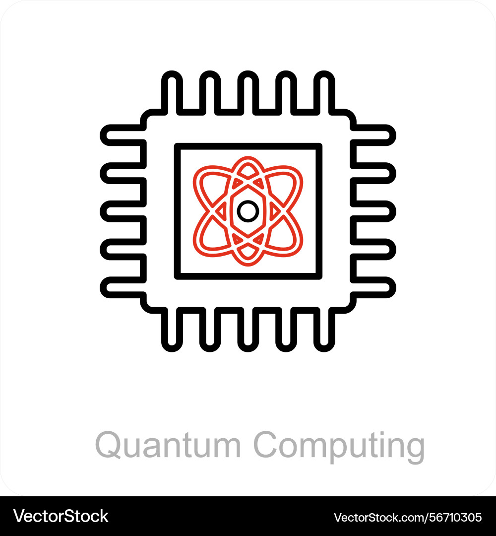 Quantum computing icon concept vector image