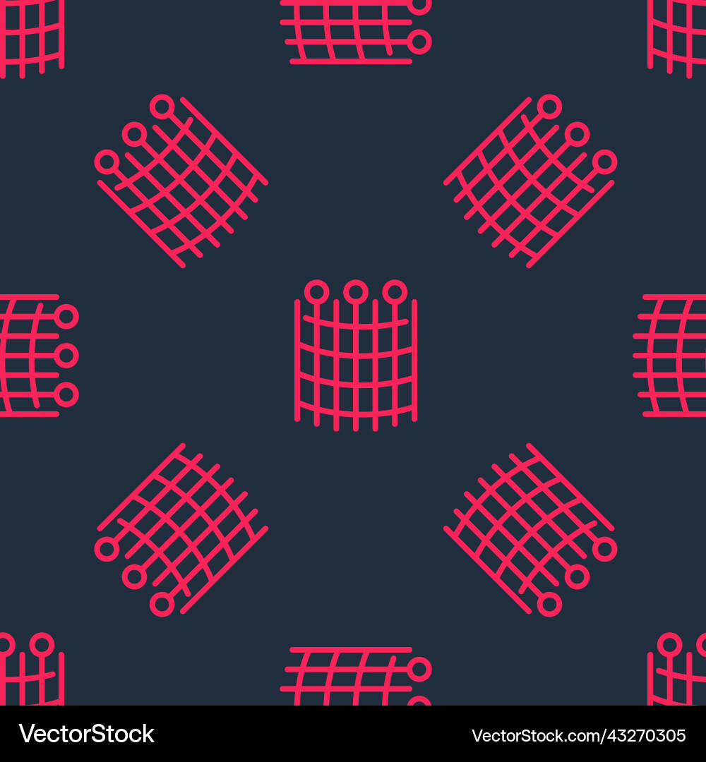 Red line fishing net pattern icon isolated Red line fishing net pattern icon isolated vector image