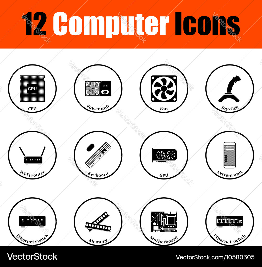 Set of computer icons vector image