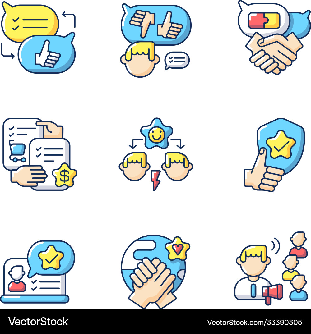 Soft skills rgb color icons set Soft skills rgb color icons set vector image