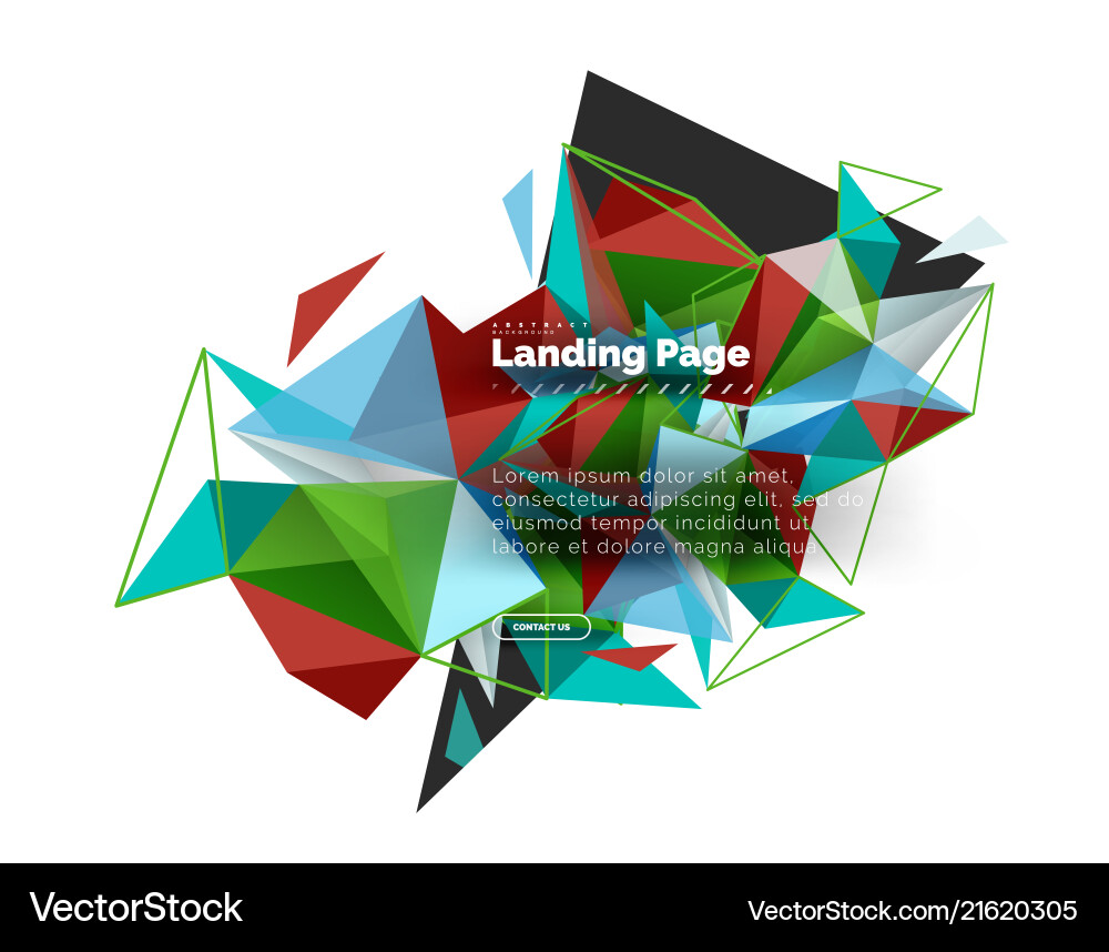 Triangular design abstract background landing Vector Image