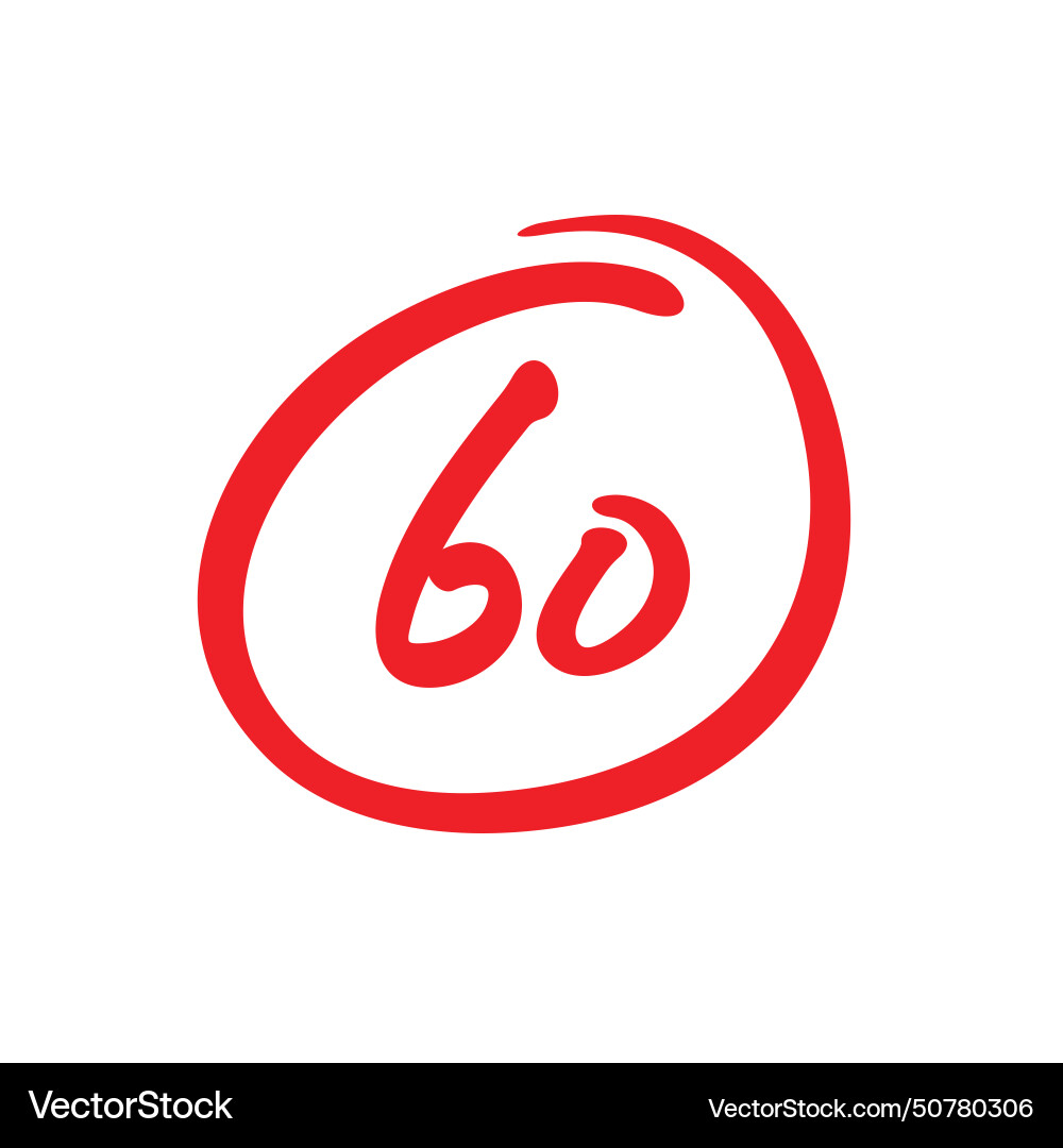 60 points exam score sixty test Vector Image