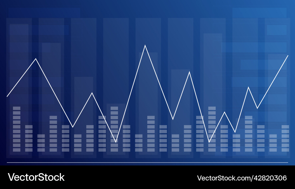 Abstract blue background and graph vector image