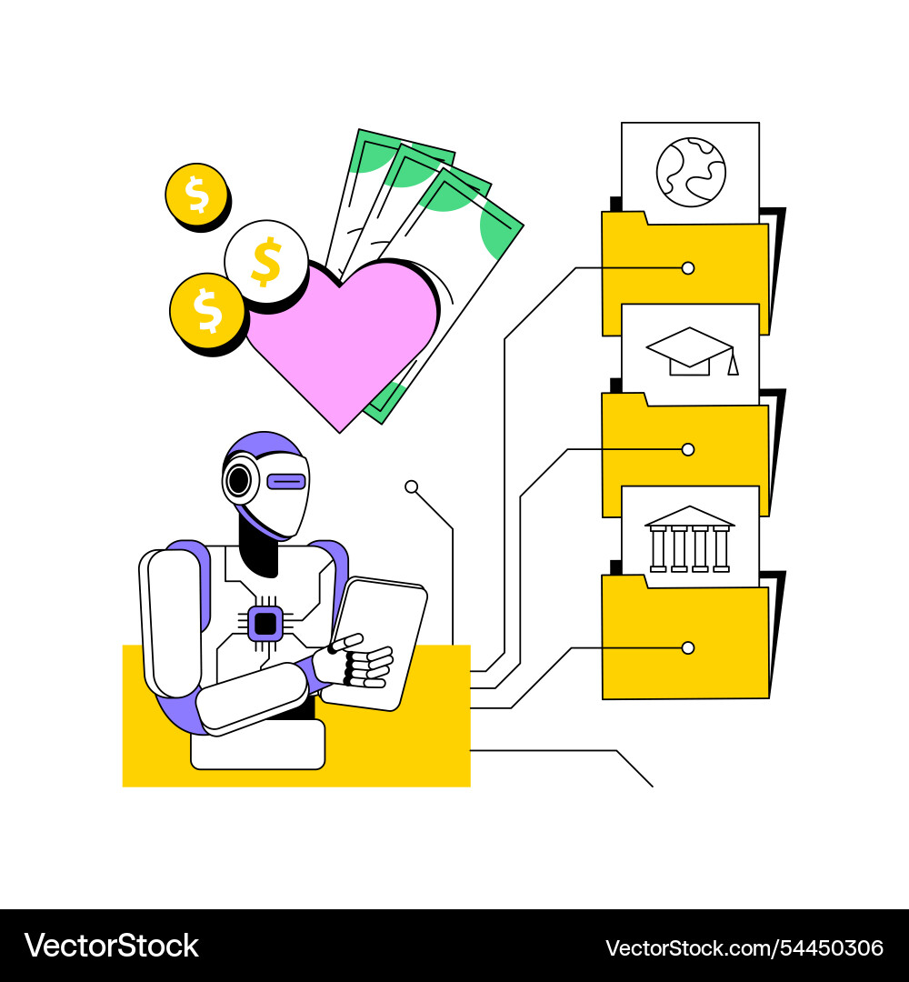 Ai-streamlined resource allocation abstract Ai-streamlined resource allocation abstract vector image