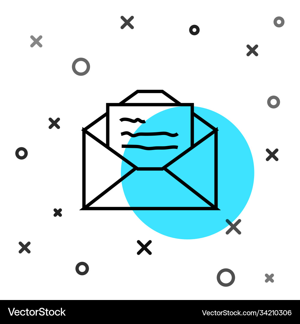 Black line greeting card icon isolated on white Black line greeting card icon isolated on white vector image