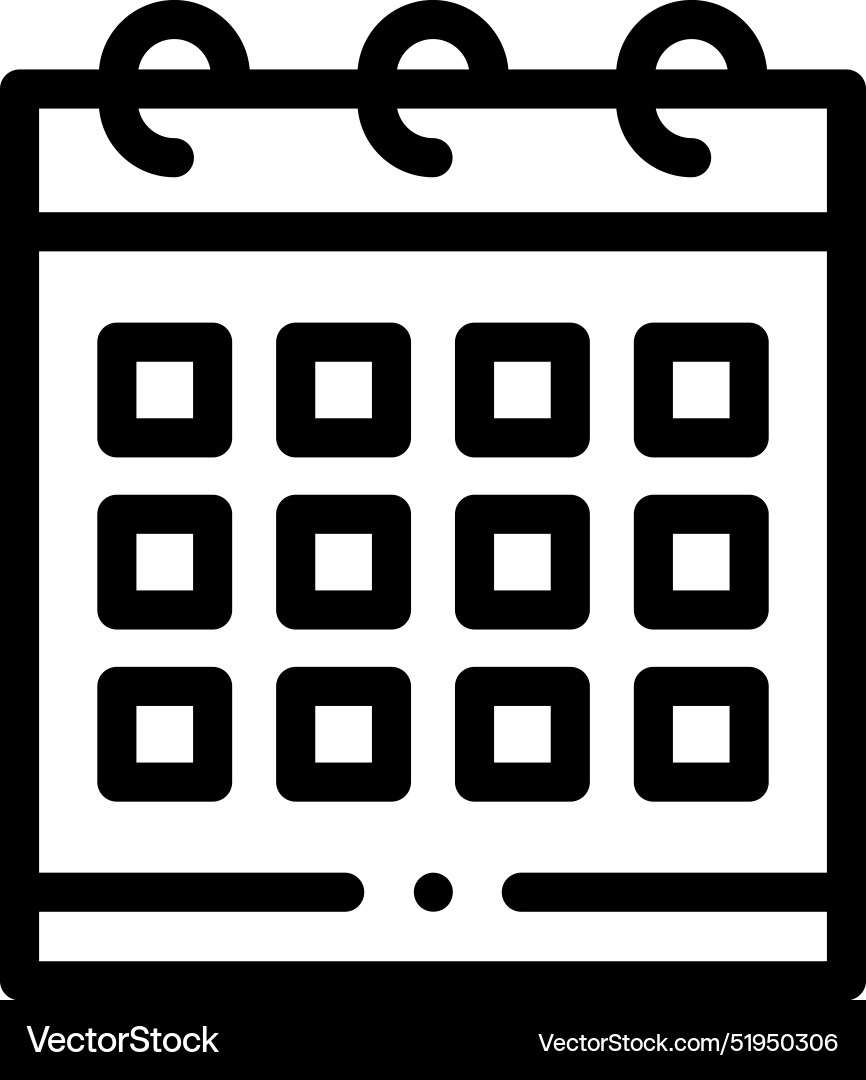 Calendar icon thin linear style design isolated Calendar icon thin linear style design isolated vector image