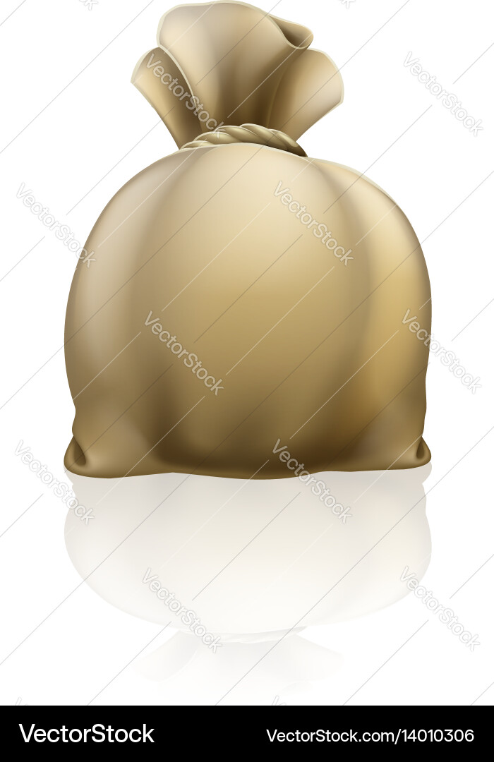 Canvas Sack with Rope Vector Image