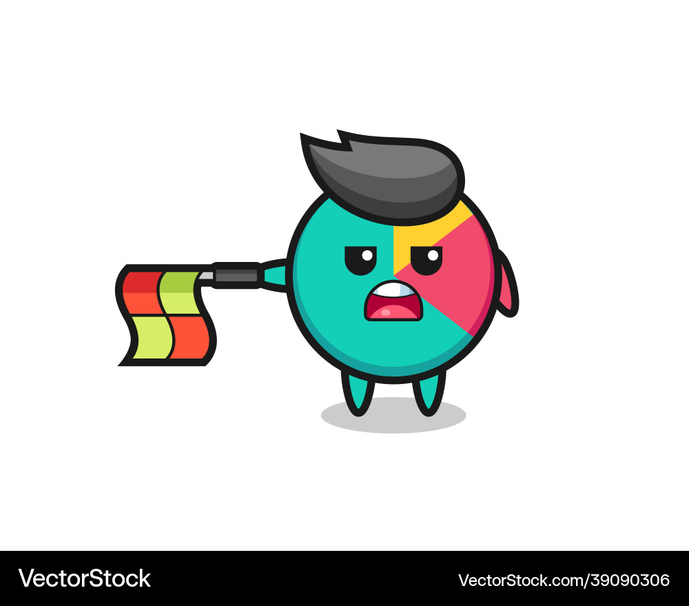 Chart character as line judge hold the flag Chart character as line judge hold the flag vector image