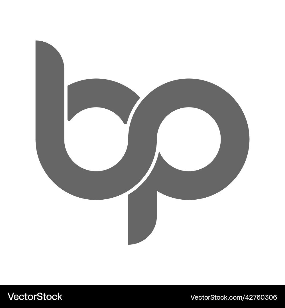 Circular combination of lowercase letters b and p Circular combination of lowercase letters b and p vector image
