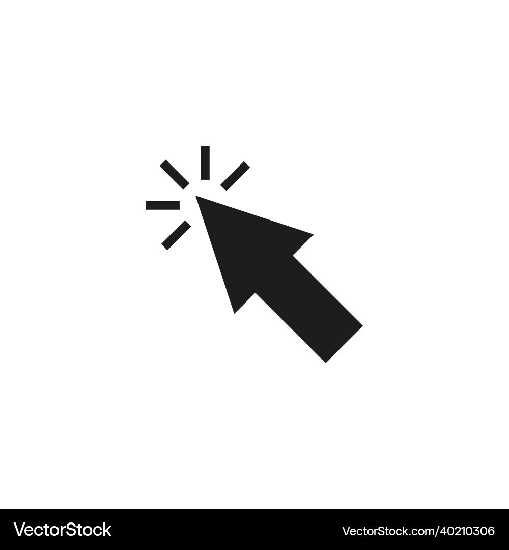 Click icon arrow simple on a white vector image