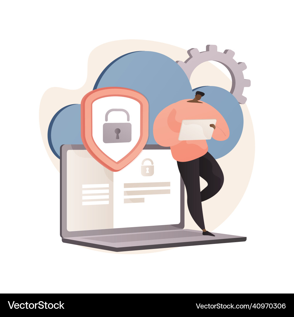 Cloud computing security abstract concept Vector Image