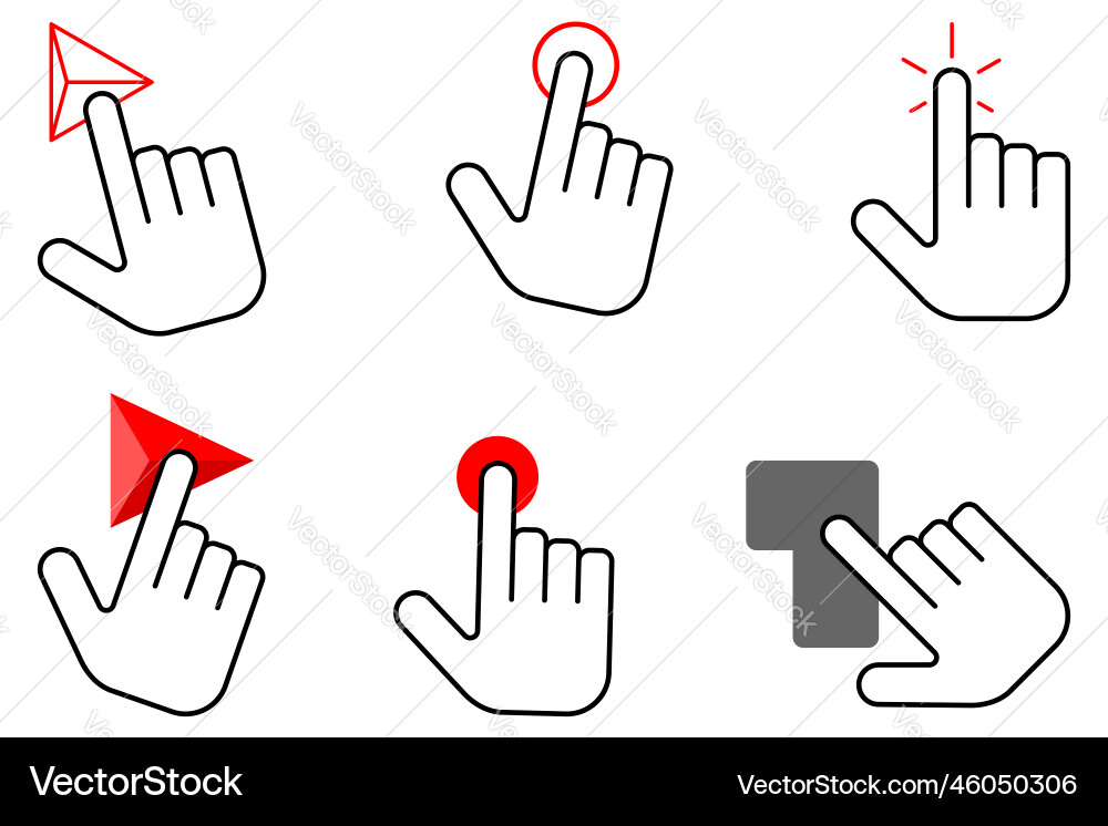 Computer hand cursor click icon symbol vector image