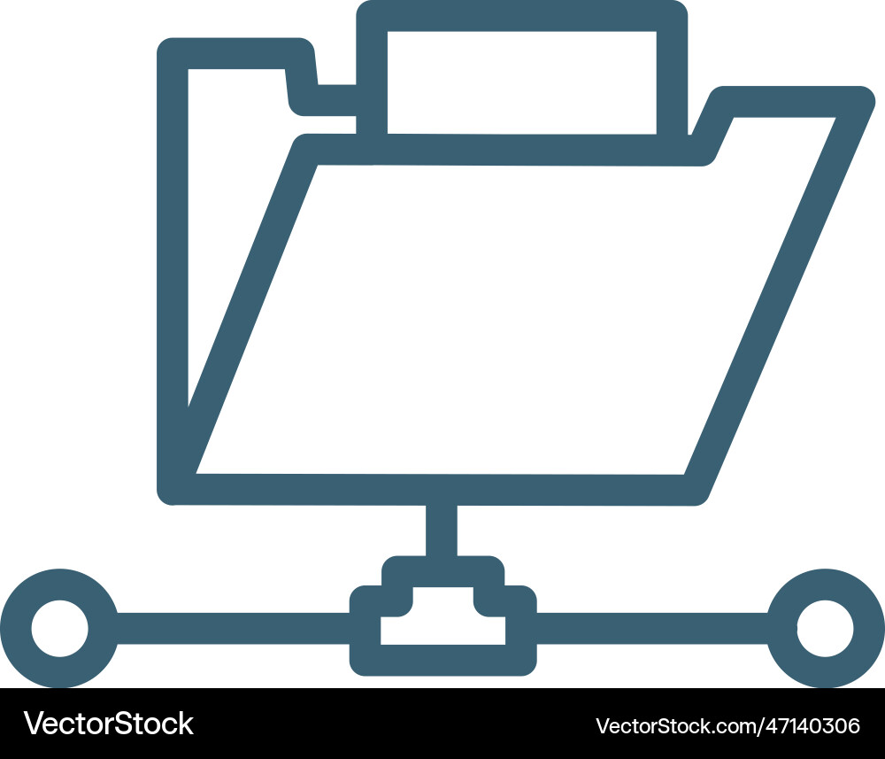 Connected folder data icons thin line Connected folder data icons thin line vector image