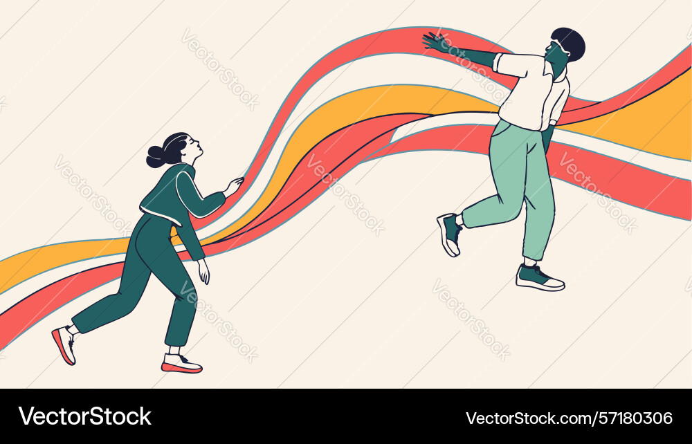 Creative flow expressive movement in abstract vector image