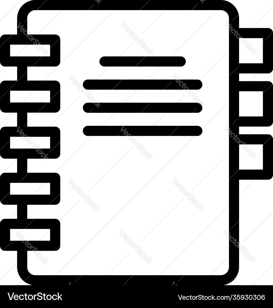 Customer data notebook icon outline style Customer data notebook icon outline style Vector Image