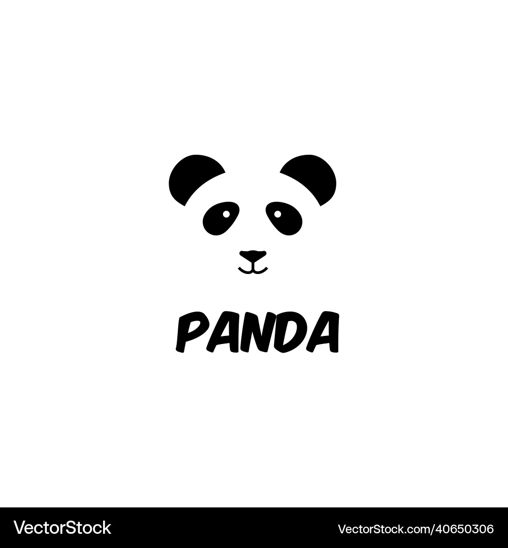 Cute panda face head logo design icon Vector Image