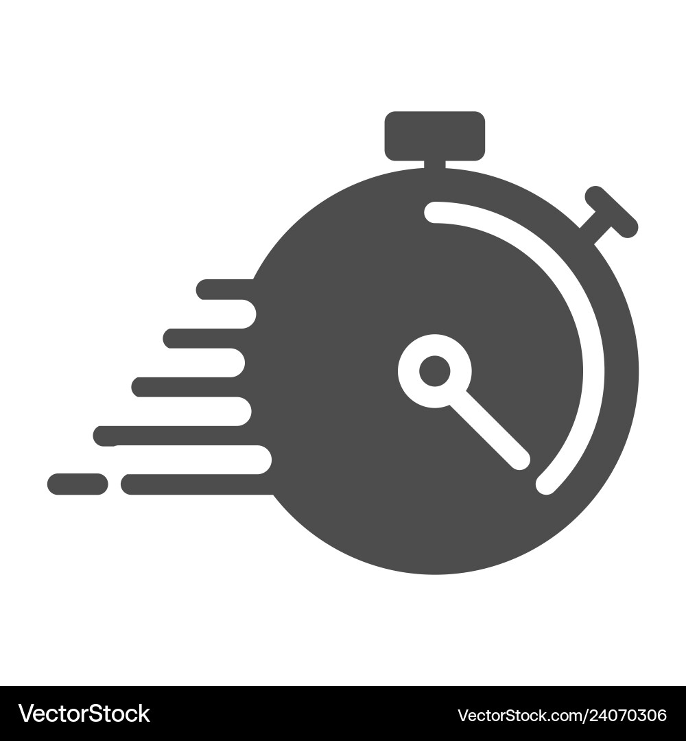 Deadline solid icon timer with lines Deadline solid icon timer with lines Vector Image
