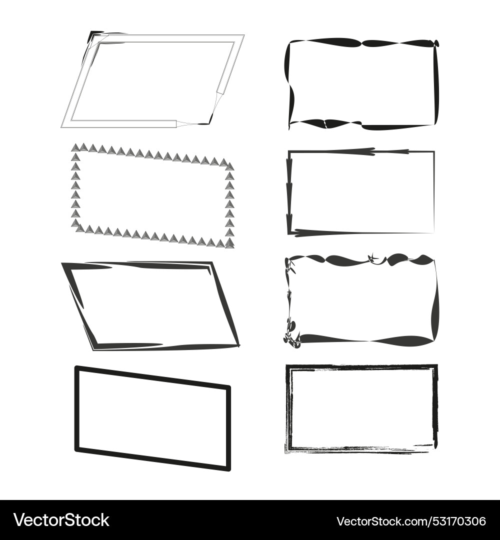 Decorative frames set various abstract styles Vector Image