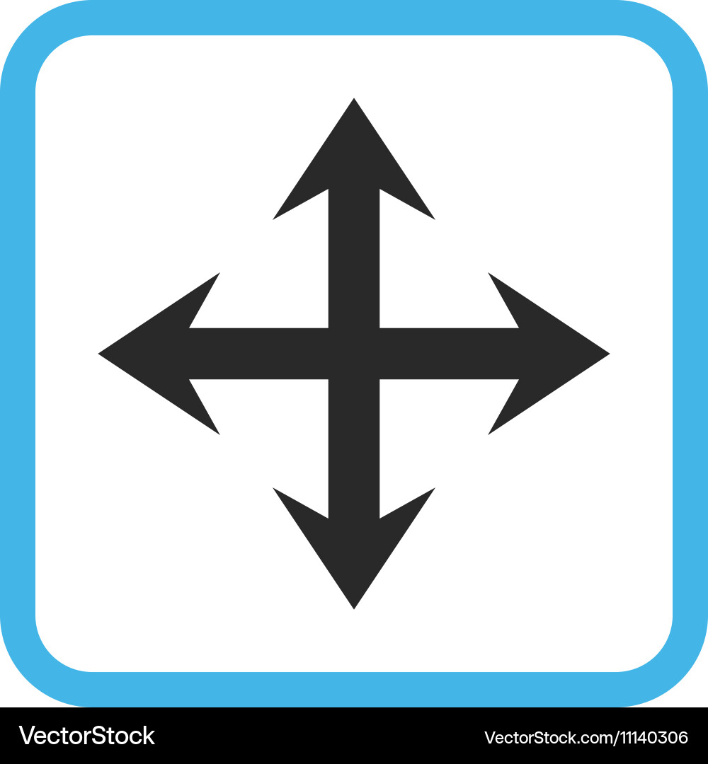 Expand arrows icon in a frame Vector Image