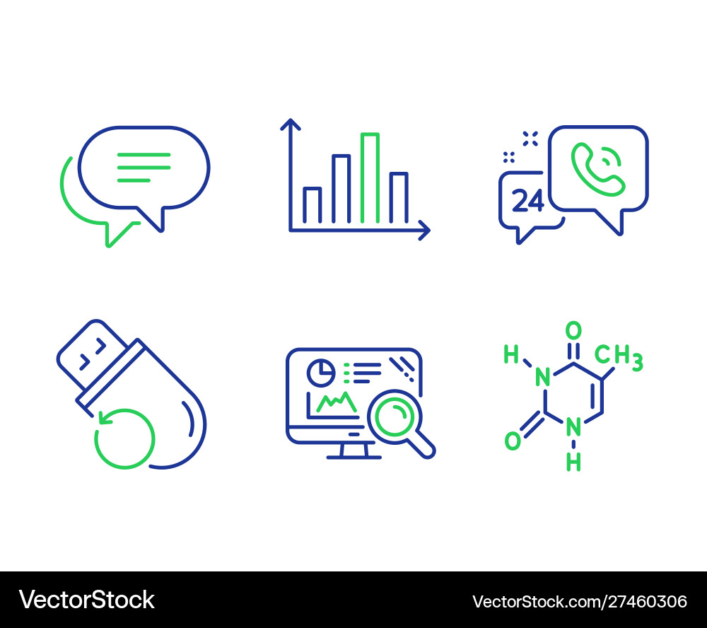 Flash-Speicher 24h Dienst und Textnachricht Icons Vektorbild