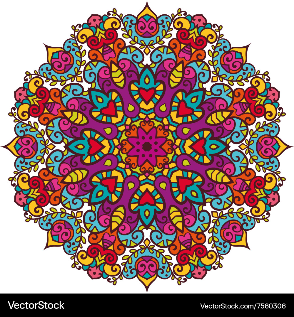 Floral Mandala Ornament Vector Image